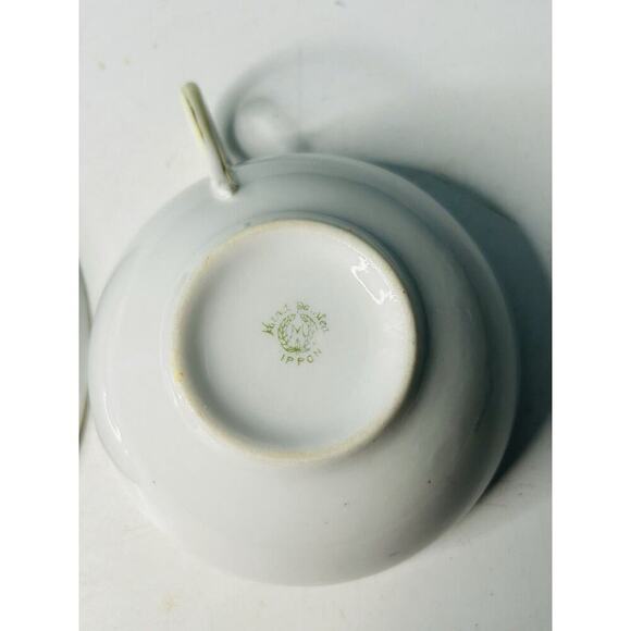 Vintage Hand Painted Nippon Japan Tea Cup & Saucer Gold Flowers Diamonds Teacup - Picture 4 of 11